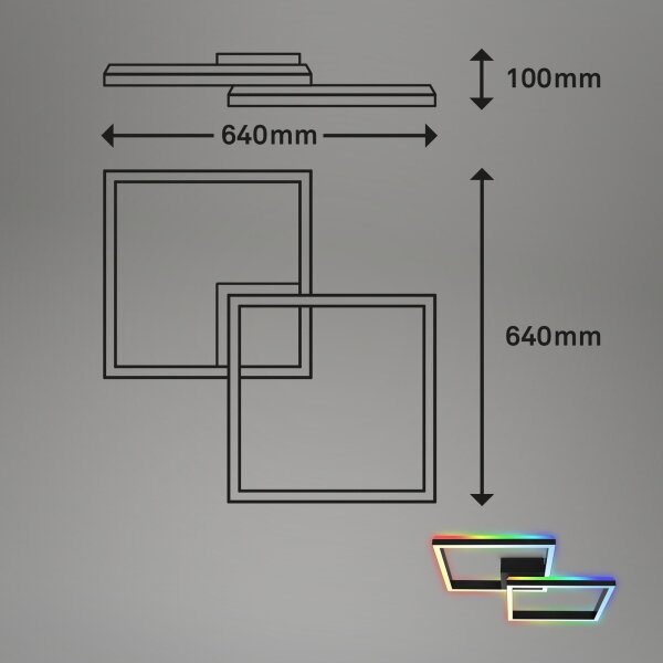 Lustră LED RGBW dimabilă aplicată FRAME 2xLED/17W/230V 2700-6500K Brilo + telecomandă