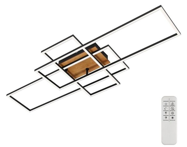 Lustră LED dimabilă aplicată FRAME LED/51W/230V negru/maro Brilo + telecomandă