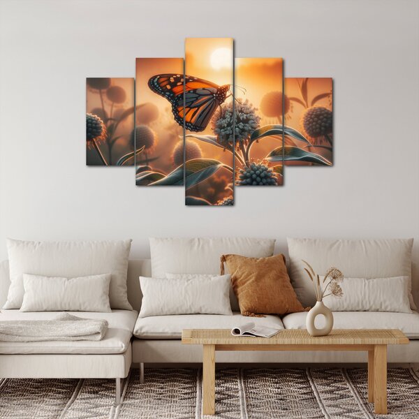 Tablou – Fluture în soare apunând (150x105 cm)