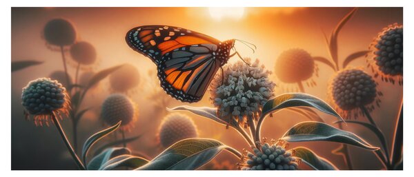Tablou – Fluture în soare apunând (120x50 cm)