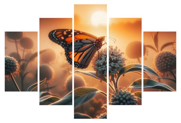 Tablou – Fluture în soare apunând (150x105 cm)