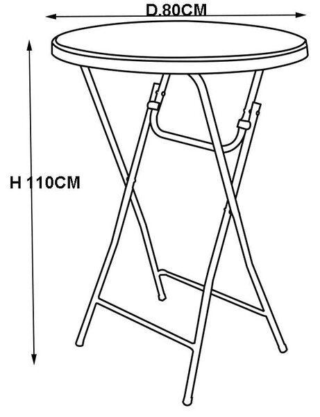 Masa pliabila, rotunda, diametru 80 cm, alba masa cocktail masa bar