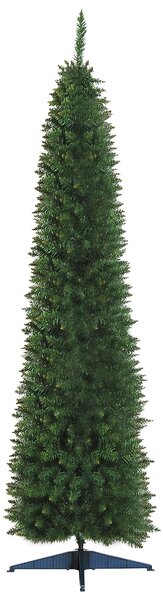 Pom de Craciun 210cm din PVC cu 499 de Ramuri si Baza din Plastic, Design Inalt si Ingust, Φ60x210cm, Verde HOMCOM | Aosom RO
