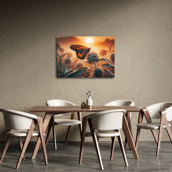 Tablou – Fluture în soare apunând (70x50 cm)