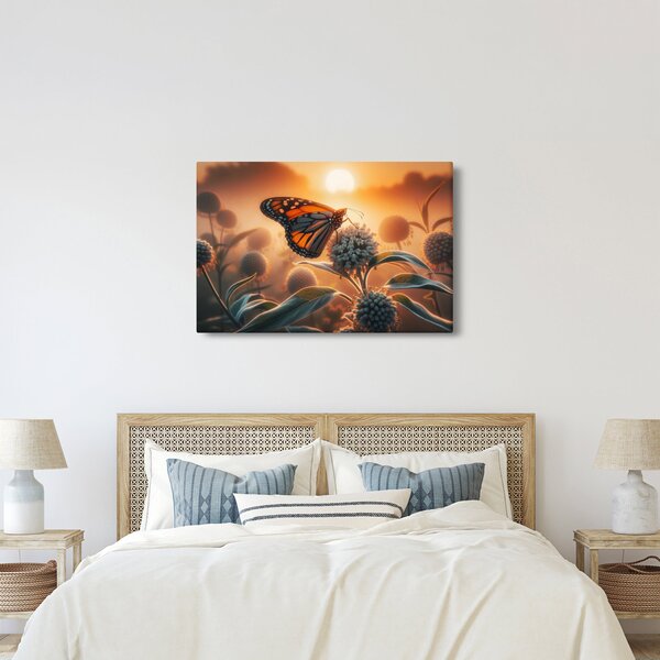Tablou – Fluture în soare apunând (90x60 cm)