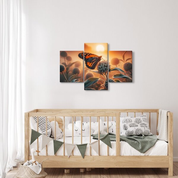 Tablou – Fluture în soare apunând (90x60 cm)