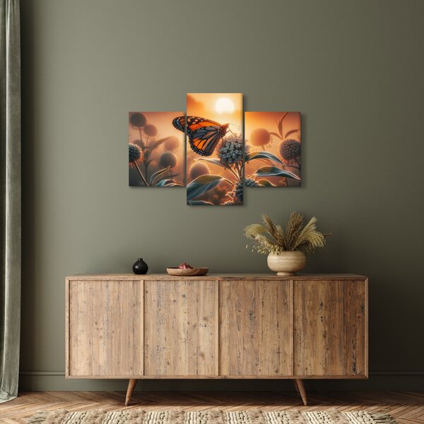 Tablou – Fluture în soare apunând (90x60 cm)