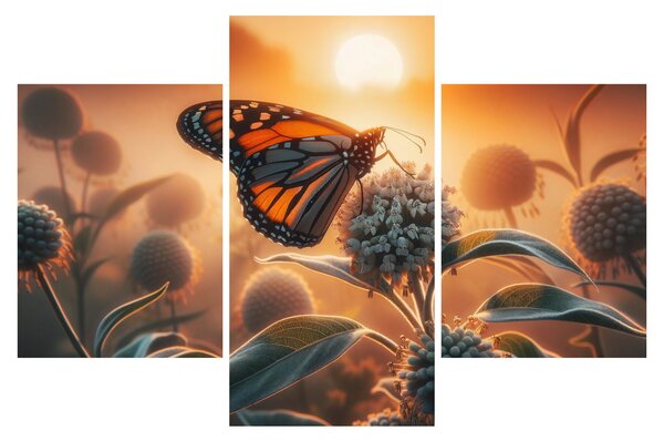 Tablou – Fluture în soare apunând (90x60 cm)