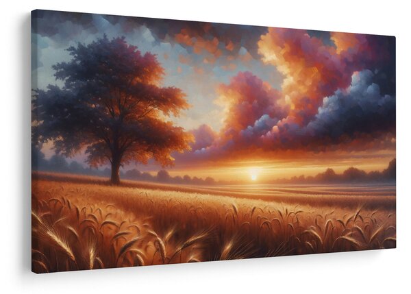 Tablou – Apus de soare pe câmp (90x60 cm)