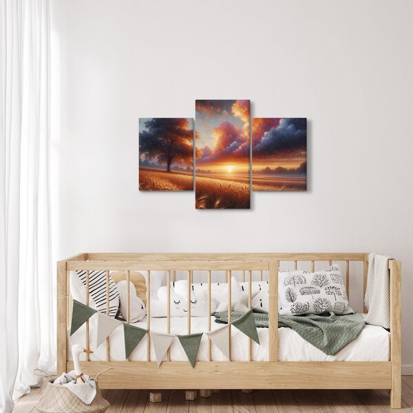 Tablou – Apus de soare pe câmp (90x60 cm)