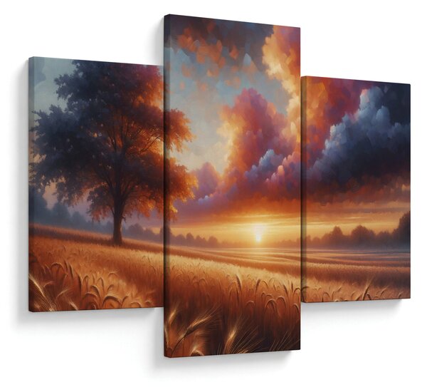 Tablou – Apus de soare pe câmp (90x60 cm)