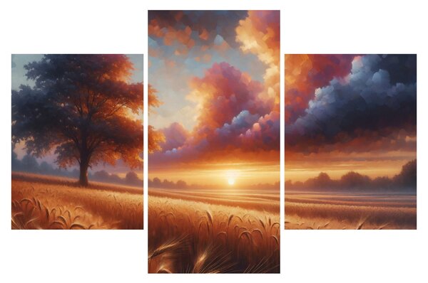 Tablou – Apus de soare pe câmp (90x60 cm)