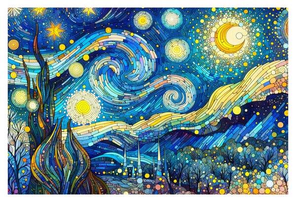 Tablou – Mozaic al nopții înstelate (90x60 cm)