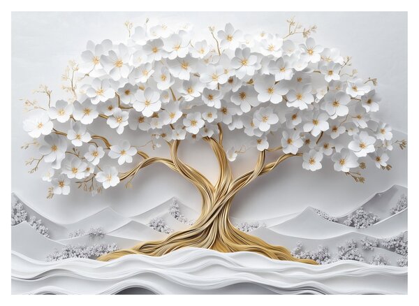 Tablou – Arborele vieții 3D plin de flori (70x50 cm)