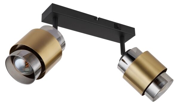 Spot MILLEY 2xE27/40W/230V negru/alamă Globo 15560-2