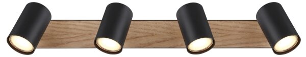 Spot ROBBY 4xGU10/35W/230V negru/maro Globo 57911-4BW