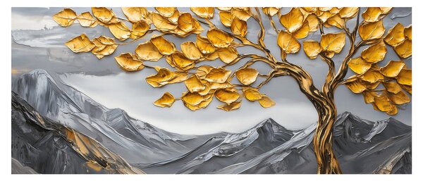 Tablou – Arbore cu frunze aurii (120x50 cm)