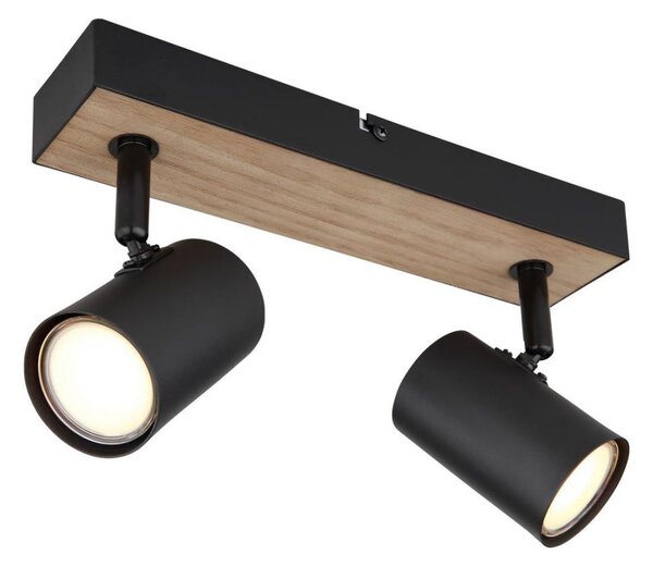 Spot ROBBY 2xGU10/35W/230V negru/maro Globo 57911-2BW