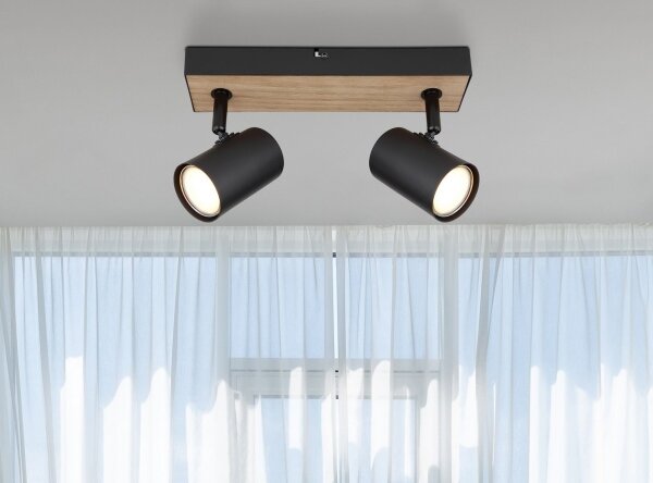 Spot ROBBY 2xGU10/35W/230V negru/maro Globo 57911-2BW
