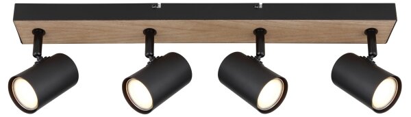 Spot ROBBY 4xGU10/35W/230V negru/maro Globo 57911-4BW