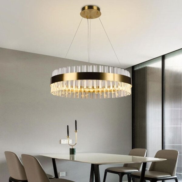 Brilagi - Lustru cu cristale LED dimabil pe cablu HALO LED/40W/230V + telecomandă