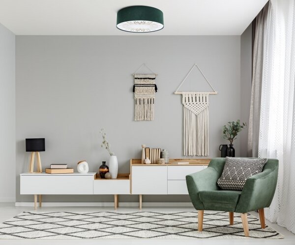 Plafonieră RAYS 2xE27/60W/230V d. 60 cm verde