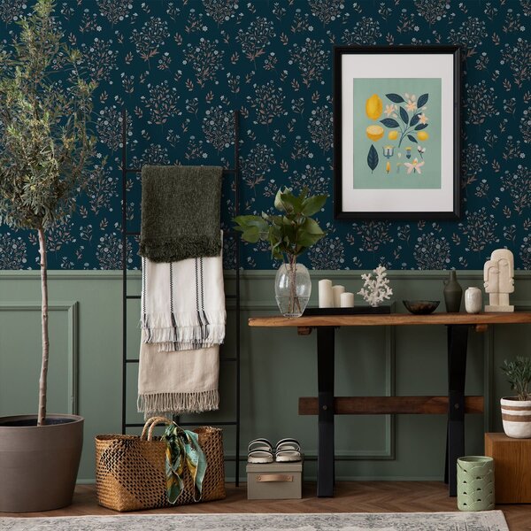 Tapet Ramuri și flori delicate, Tapet flori, a01245v1 : Uwalls.ro