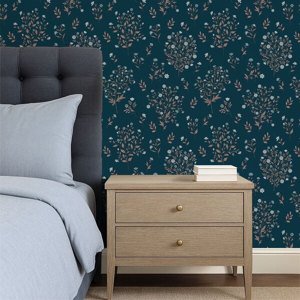 Tapet Ramuri și flori delicate, Tapet flori, a01245v1 : Uwalls.ro