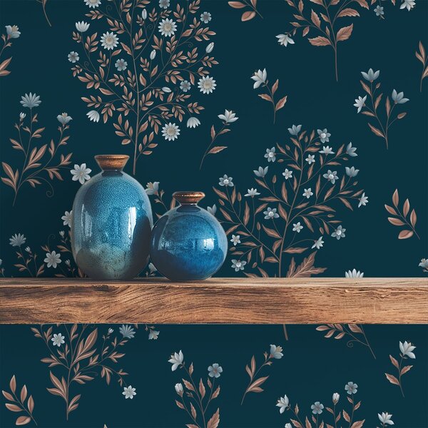 Tapet Ramuri și flori delicate, Tapet flori, a01245v1 : Uwalls.ro