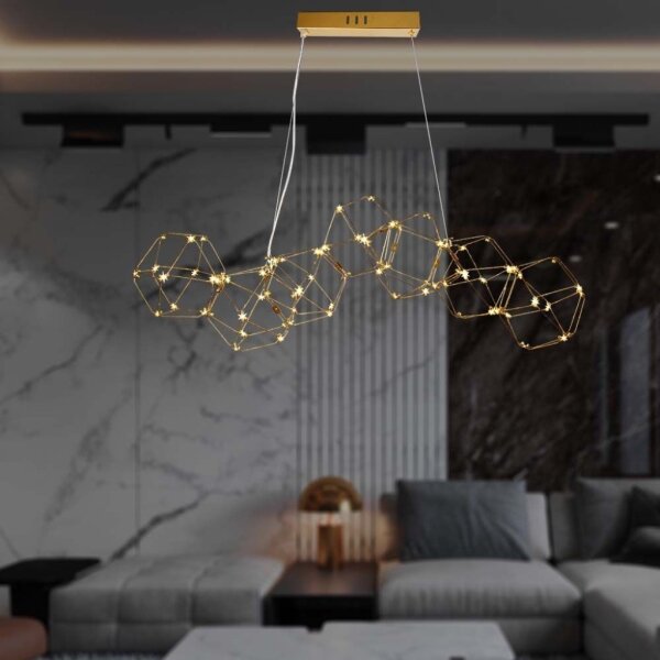 Lustră LED pe cablu LED/28W/230V 3000K auriu
