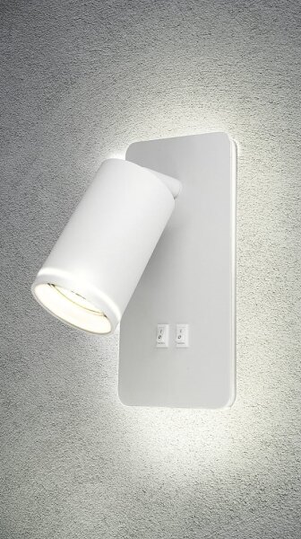 Spot LED de perete PARIS 1xGU10/10W/230V + LED/6W/230V alb
