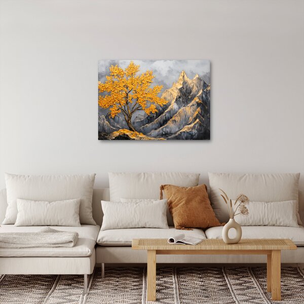 Tablou – Arbore auriu în munți (70x50 cm)