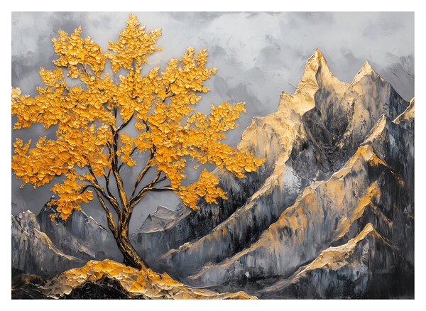 Tablou – Arbore auriu în munți (70x50 cm)