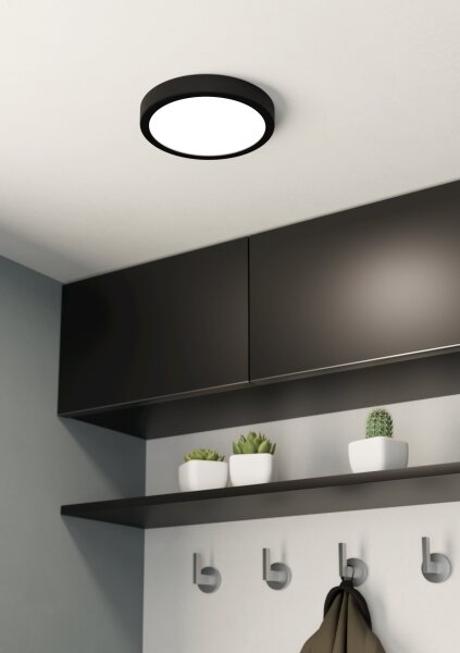 Eglo 900653 - Plafonieră LED pentru baie FUEVA, 17W/230V, neagră, IP44
