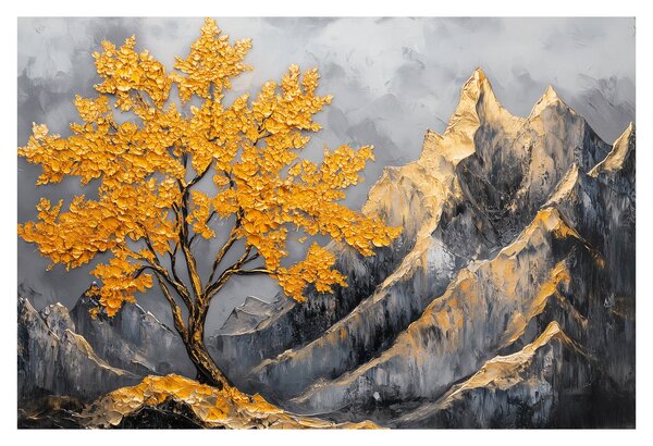 Tablou – Arbore auriu în munți (90x60 cm)