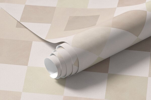 Tapet Diamante în nuanțe calde de crem și bej, Tapet abstract, a01247v2 : Uwalls.ro