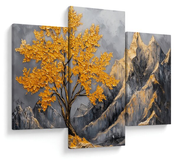 Tablou – Arbore auriu în munți (90x60 cm)