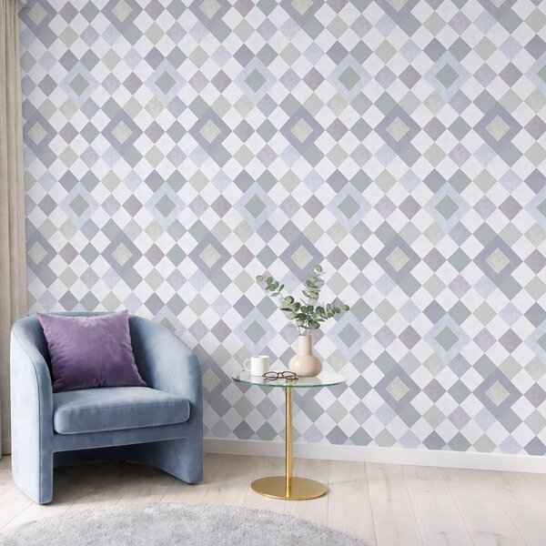 Tapet Diamante în nuanțe reci de gri-albastru, Tapet abstract, a01247v1 : Uwalls.ro
