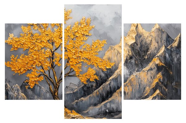 Tablou – Arbore auriu în munți (90x60 cm)