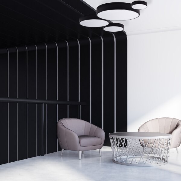 Plafonieră pentru baie CLARE 2xE27/24W/230V d. 30 cm negru IP54 Brilagi