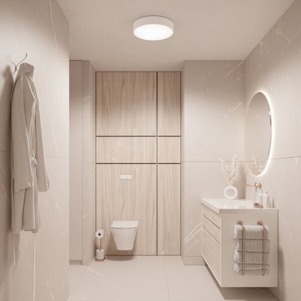 Plafonieră pentru baie CLARE 2xE27/24W/230V d. 30 cm alb IP54 Brilagi