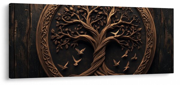 Tablou – Arborele vieții din lemn (120x50 cm)