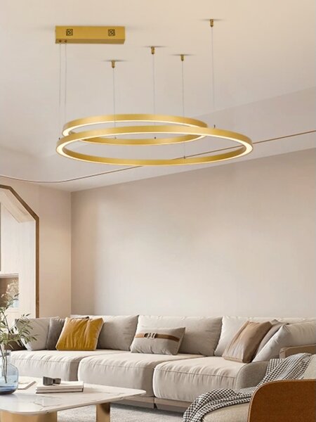 Lustră LED dimabilă Immax NEO 07218L FINO 93W/230V 60/80 cm auriu Tuya + telecomandă
