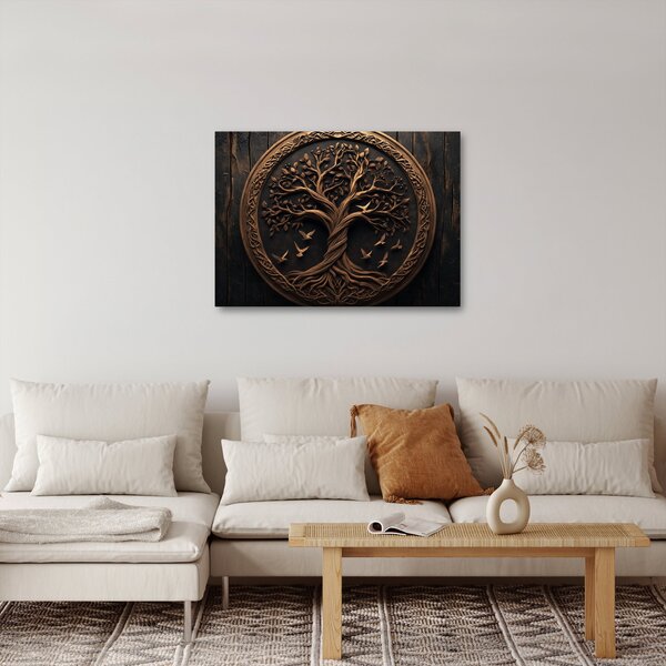 Tablou – Arborele vieții din lemn (70x50 cm)