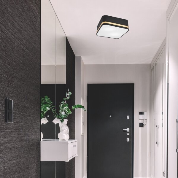 Plafonieră SIRJA SQUARE 2xE27/60W/230V 35x35 cm negru