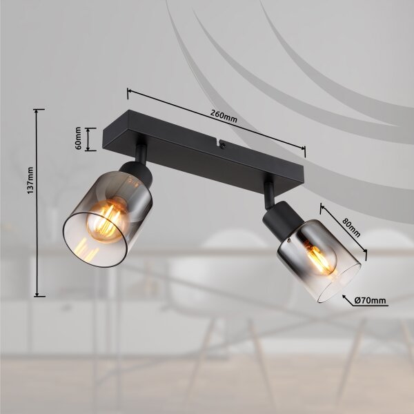 Spot HUBERTUS 2xE14/40W/230V Globo 54308-2