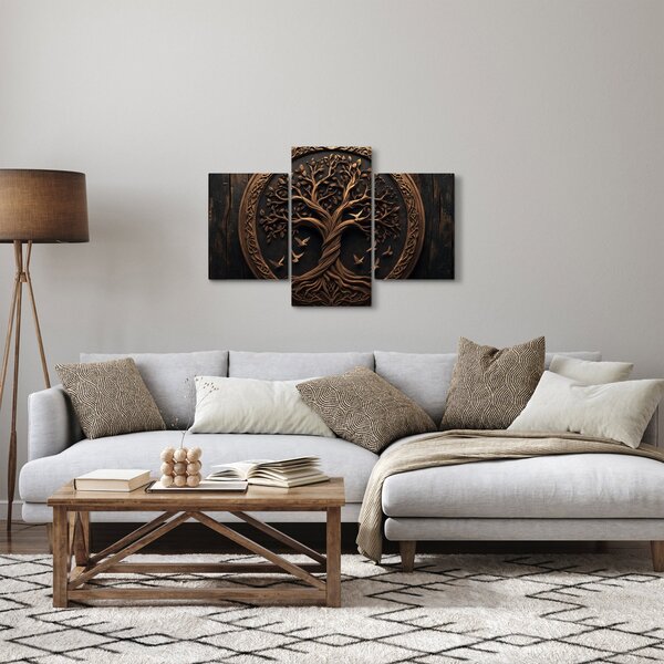 Tablou – Arborele vieții din lemn (90x60 cm)