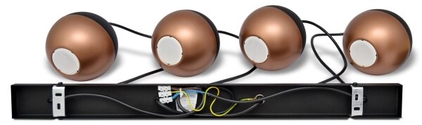 Lustră LED pe cablu MIDWAY 4xGU10/4,8W/230V negru/cupru