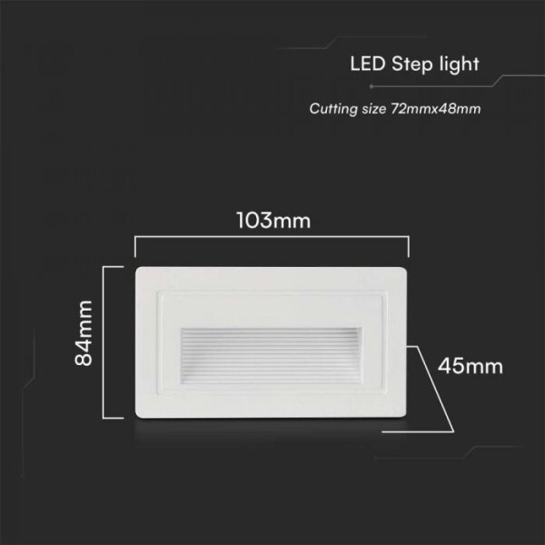 Corp de iluminat LED de exterior pentru scări LED/3W/230V 3000K IP65 alb