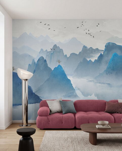 Tapet Blue Mountains, Fototapet Acuarelă, u32523 : Uwalls.ro